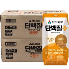 파스퇴르 단백질플러스 곡물맛, 195ml, 36개