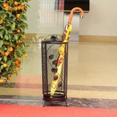創意雨傘架 酒店大堂家用長柄落地式雨傘收納架 鐵藝雨傘桶收納筒, 摩卡銅, 1個