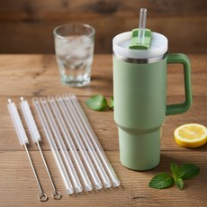 꼼수창고 스탠리 887ml/1.18L 텀블러 호환 트라이탄 빨대 7p + 세척솔 세트, 1개