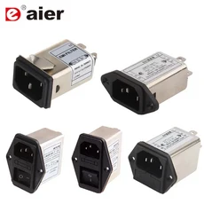 IEC 입구 모듈 AC 전원 소켓 퓨즈 EMI 필터 간섭 방지 정화 오디오 50HZ 60HZ 115VAC 250VAC, DR-6Ai2L