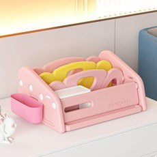 책장 수납선반 다단식 조립식 원목 미니 코너형 책꽂이 선반형 인테리어 가구, 1단, 책상 책장 공주 핑크