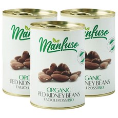 멘푸소 유기농 강낭콩 통조림, 400g, 3개