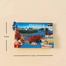 냉장고 자석 기념품 스웨덴 스티커 Chrismas 선물 홈 인테리어 스톡홀름 Dala 말 여행, Stockholm2