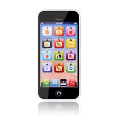 雪倫小舖 兒童音樂玩具手機 卡通玩具音樂燈光仿真學習手機, 黑-F, 1個