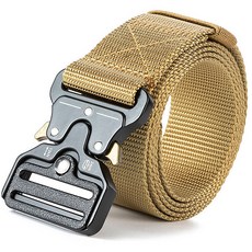 뉴콘스 전술 벨트 메탈 스냅 버클 밀리터리 군용 아웃도어 남성 허리벨트, 1개, 블랙