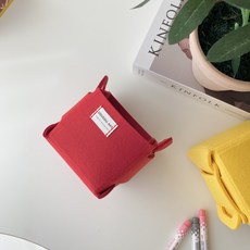 뚜뚜아트 펠트 바구니 장난감 정리함 기저귀 수납함, 1개, 04. 레드