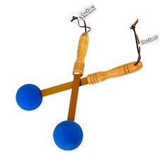 CAND &o PercussiON 온 Massagers 2팩 수동 볼 마사지 아픈 근육 등 어깨 목 다리 및 전신 용 유연한 스틱 마사지 도구 편안한 그립 나무 손잡, Blue