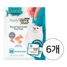 퓨리나 팬시피스트 퓨얼리 프리미엄 내추럴 습식 고양이 간식 30g, 참치, 6개