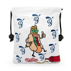 Hot Dog Valuables 파우치 - 가죽 골프 티 및 드로스트링이 있는 볼, 1개