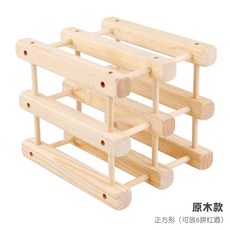DIY 지효와인랙 우드 가능 4개에 원목 와인홀더 술 가정용 2병 보관함 원목색, 1개, D. 와인 6병 수납