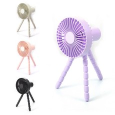 章魚風扇 無死角嬰兒車風扇 八爪魚造型 嬰兒推車USB充電風扇 可拆卸風罩, 魔幻紫(限量), 1個