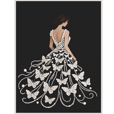 온메이드 DIY 명화 진주드로잉 그림그리기 보석십자수 세트 MD-230, 1개, 09 나비 드레스