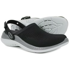 crocs 卡駱馳 Literide 360 CLOG涼鞋透氣水母鞋辦公室多功能拖鞋, 250(M6W8), 黑色