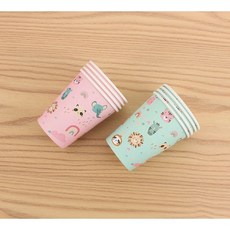 Baby童衣 派對專用一次性餐具組 卡通動物紙盤 蛋糕盤 可愛動物紙杯 原木叉匙刀組, 1個, 動物印花紙杯（８入）