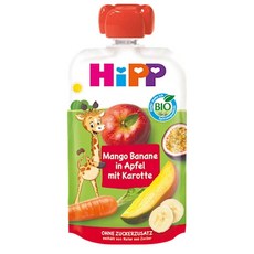 HiPP 망고 앤 바나나 파우치 100g 4팩 Mango and banana pouch in apple with carrot suitable, -
