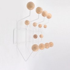 코트랙 벽걸이 벽행거, F. 나무 공흰색 프레임