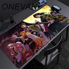 귀멸의 칼날 무한성 게이밍 마우스 패드 데스크테리어 소품 탄지로 기유 애니 굿즈, 600x300x2mm, F-000004