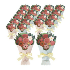 민화샵 꽃다발 감사카드 만들기 2종 세트, 혼합색상, 10개