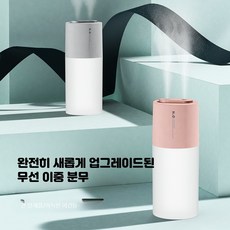 끄롱마제 대용량 이중 분무 무드등 기능 무선 사용 가능 사무실 거실 차량용 공기 청정 효과 배터리 구동 가정용 듀얼, DQ110-아이스그린리튬2000mAh, 가습기