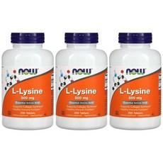NOWFOOD 나우푸드 L-라이신 아미노산 500mg 250정 엘라이신 X 3EA, 3개