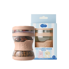 냅다다 맘마줘도시락 강아지 휴대용 3단 간식통, 1개, 핑크
