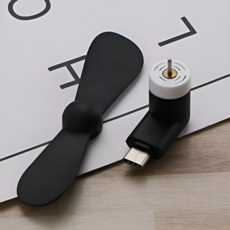 WAP 미니 선풍기 휴대용 핸드폰 C타입 저소음 보조배터리 저전력 간편 USB 핸디형, 블랙
