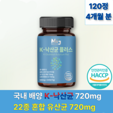 엠제이 밸런스 K 낙산균 유산균 식이섬유 포스트바이오틱스, 1개, 120정