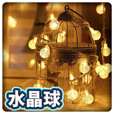SENHO LED燈串 USB電池雙模式 防水造型燈飾, 1個, 《3米20燈》水晶球
