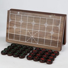 접이식 우드 보드게임 중국 장기판 장기알 세트, 혼합색상, 1개