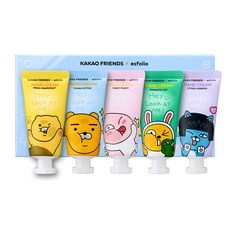 카카오프렌즈X에스폴리오 룩앳미 핸드크림 5종 세트 (그레이프프르츠/클린코튼/스위트피치/로맨틱릴리/시트러스버베나), 1세트