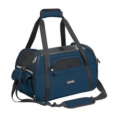 GOOPAWS 소형견을 위한 강아지 가방 캐리어 포켓이 있는 부드러운 측면 토트백 여행 용품 미끄럼 방지 바닥이 휴대용 슬링 (네이비 블루-48.3cm(19인치)), Navy Blue