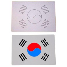 어린이집 유아 종이 태극기 퍼즐 미술교구 집중력향상 키즈카페 크리스마스선물 두 up, 1개