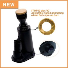 커피그라인더 원두분쇄 핸드밀 ITOP40 플러스 연마기 속도 및 타이밍 조절 가능 64mm 플랫 버 63mm 원추형 브러시리스 모터 V2 V3, 110V 60Hz, 영국, 23)ITOP40 plus V2 white
