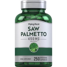 남성과 여성을 위한 Piping Rock Saw Palmetto 450 밀리그램 250 캡슐 허브 추출물 보충제, 성인남녀공용, 1개, 250정