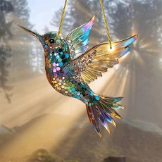 8cm 아크릴 2D 평면 Hummingbird 펜던트 바람 차임 Suncatcher 홈 창 장식 정원 자동차, [02] 04