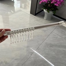 DFMEI 櫥櫃門後掛鉤一排可滑動軌道免打孔粘掛杆神器勺子鏟子廚具收納架, 1個, 30cm+10個白色S掛鉤