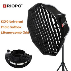 Tripo-유니버설 야외 우산 90cm 옥타곤 소프트박스 허니콤 그리드 스피드라이트 사진 소프트 박스 Godox V1, 1개