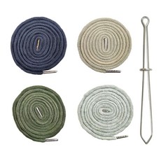 (끼우개 포함) 140cm 원형 후드끈 바지끈 4개, 1세트, 4색혼합(멜란지그레이/카키/네이비/올리브)