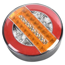 트레일러 다이나믹 테일 라이트 24V LED 트럭 브레이크 라운드 워터 햄버거 자동차 보트 버스 캐러밴용 4 인치, 1개