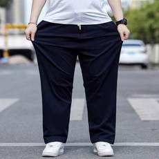 5XL-8XL 히트세븐 빅사이즈 와이드 밴딩 바지 남성 통바지 오버올 남자 케쥬얼 면바지 스판밴딩 BSD91, 블랙