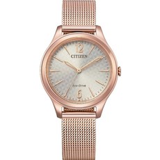CITIZEN Eco-Drive 女士腕錶 玫瑰金 米蘭錶帶