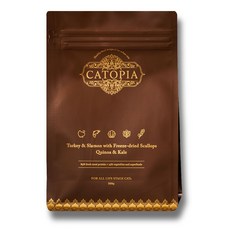 CATOPIA 凍乾貓飼料 火雞與鮭魚佐風乾干貝 藜麥與羽衣甘藍 300g, 1個, 野鮭火雞凍乾干貝 300g