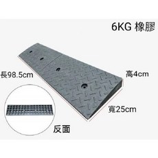 【海夫】斜坡板專家 門檻前斜坡磚 輕型可攜帶式 橡膠製, 1個, 黑色