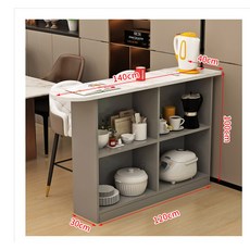 식탁 작은 아파트 우드슬랩 미니홈바 바위의자 길이100 폭40 주방 좁은, 24  장 140 높이 100 폭 40 그레이 캐비닛, 지지대 구조, 조립하다, 1개