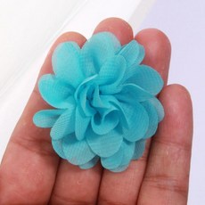 수제 작은 쉬폰 패브릭 인공 꽃 머리 웨딩 드레스 모자 홈 인테리어, 4. Blue