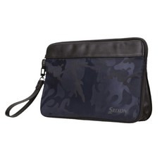 던롭 스릭슨 익스팬더블 투웨이 2지퍼 골프 파우치 클러치백, 네이비, 1개