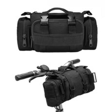 BraveHawk OUTDOORS 바이크 핸들바 백 900D 나일론 옥스포드 다목적 허리 가방 방수 자전거 사이클링 팩 (블랙), Medium