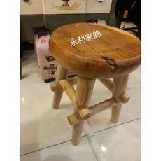 永利家飾 印尼柚木圓凳, 1個