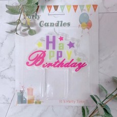 生日快樂字牌蠟燭 立體造型生日派對裝飾 創意蛋糕插牌 彩色字款, 1個, 彩色字