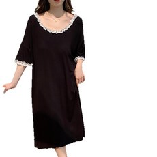 Cooralline 莫代爾睡裙女短袖夏季薄款甜美舒適可外穿帶胸墊